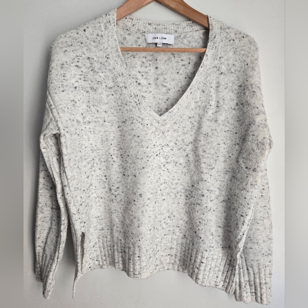 JOHN + JENN Gray V-Neck Sweater
